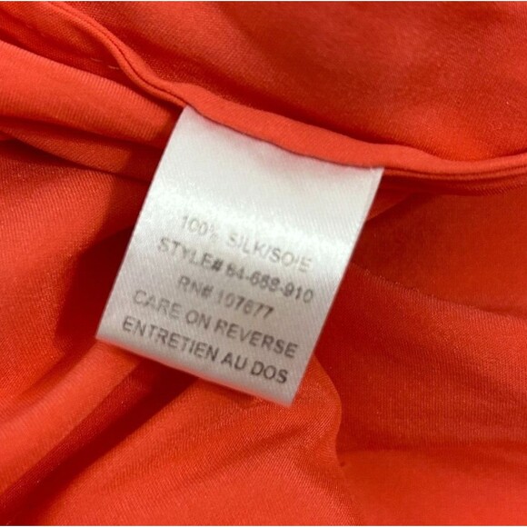ALICE + OLIVIA Fit & Flare Silk Tiered Mini Dress - Coral Orange Tangeri… - Picture 8 of 11